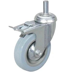 Колесо аппаратное поворотное SCtgb 42 100 мм с болтом и тормозом (F)